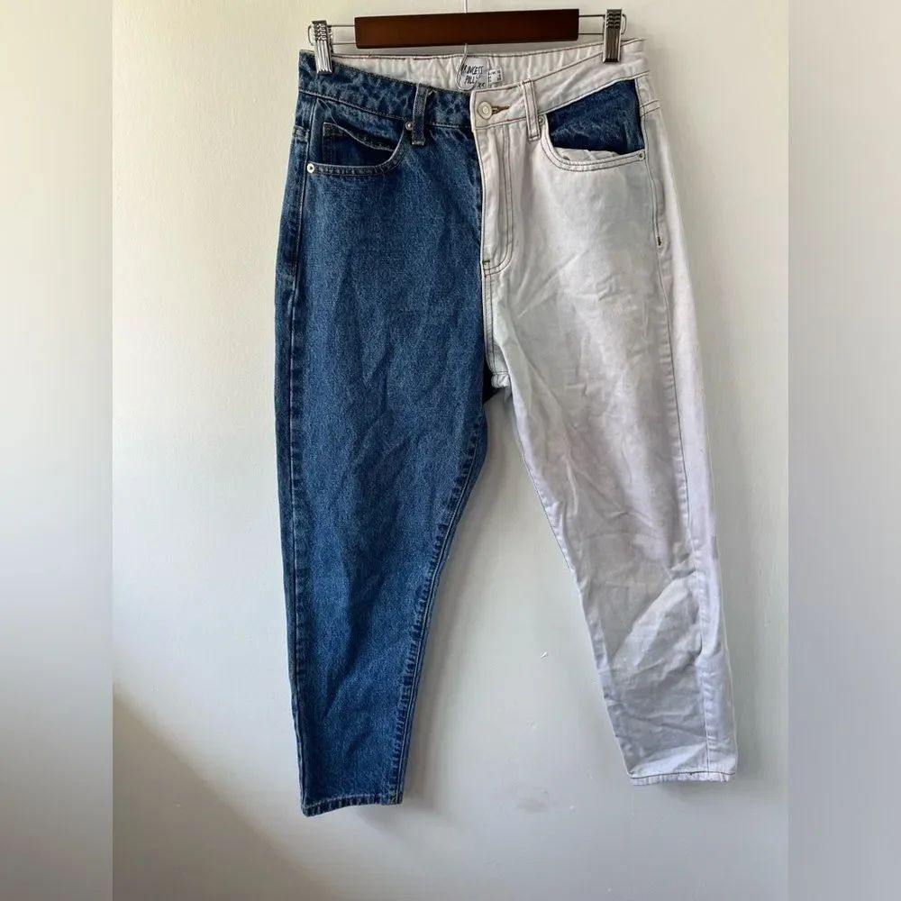 Princess Polly Women’s 2 Toned Denim High Rise Straight Leg Jeans Size 6